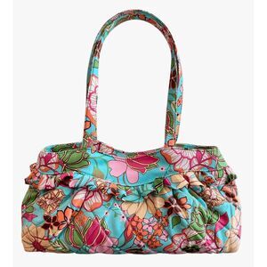 NEW VERA BRADLEY PURSE HANDBAG 100% SILK TROPICAL FLORAL LISA B